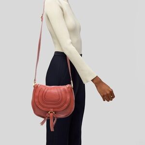 Chloe Marcie Shoulder Bag Medium(Saddle Brown)